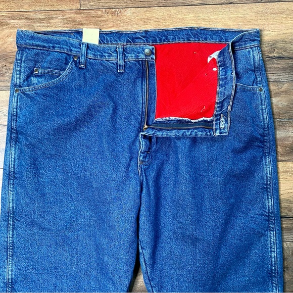 NWT Wrangler lined Blue Jeans 46x32 INSULATED NEW Pants - Picture 5 of 10